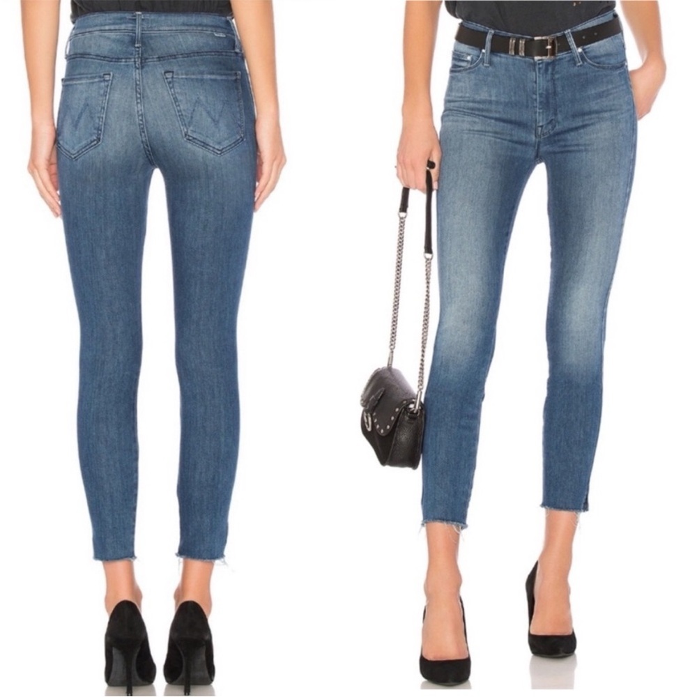 Mother High Waisted Looker Ankle Fray